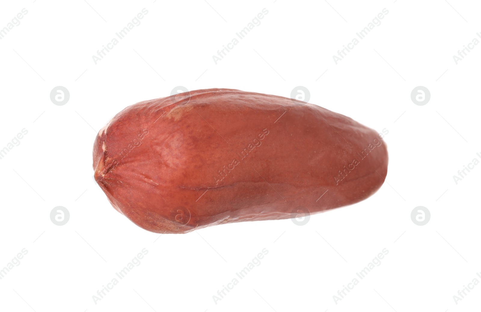 Photo of One fresh unpeeled peanut isolated on white