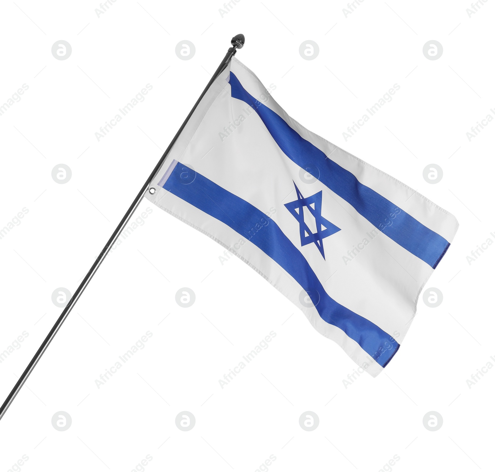 Photo of Flag of Israel isolated on white. National symbol