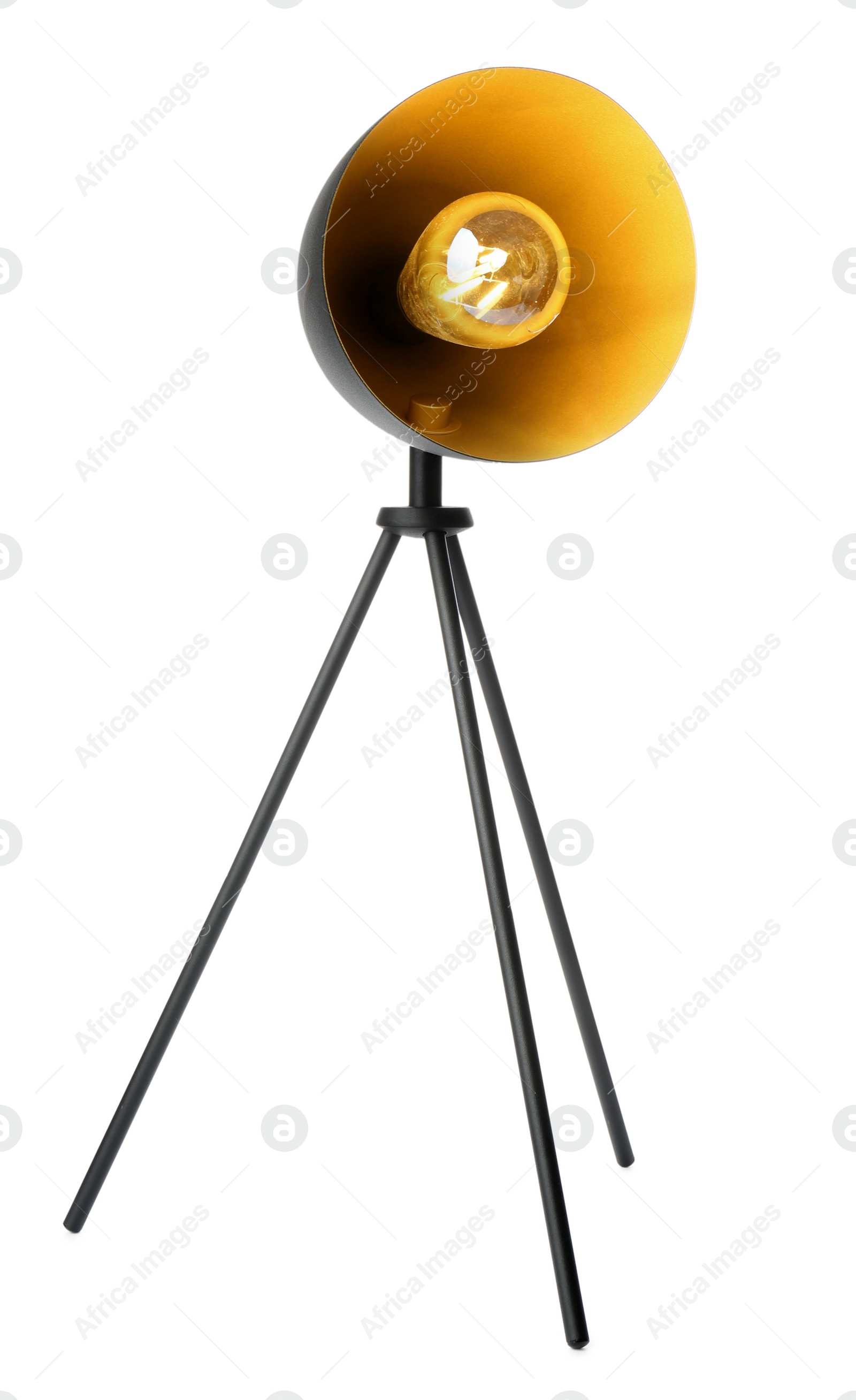 Photo of Modern lamp on white background. Idea for interior design