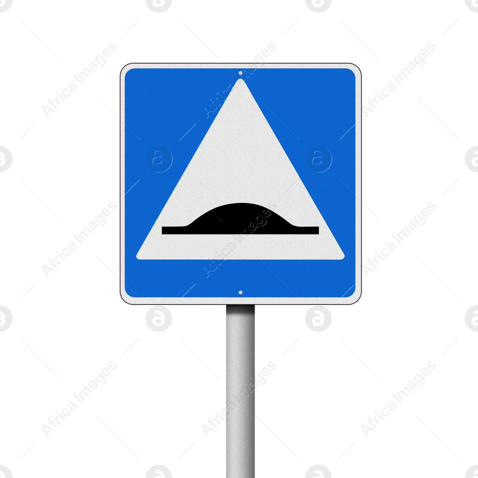 Illustration of Road sign Speed Bump isolated on white, illustration