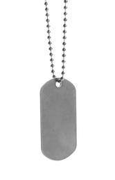 Photo of Military ID tag on white background