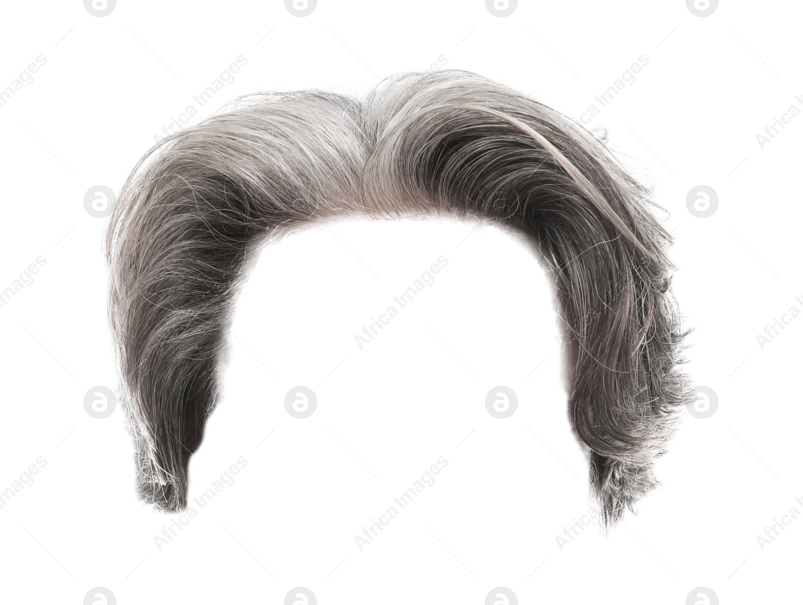 Image of Stylish male hairstyle with gray hair isolated on white