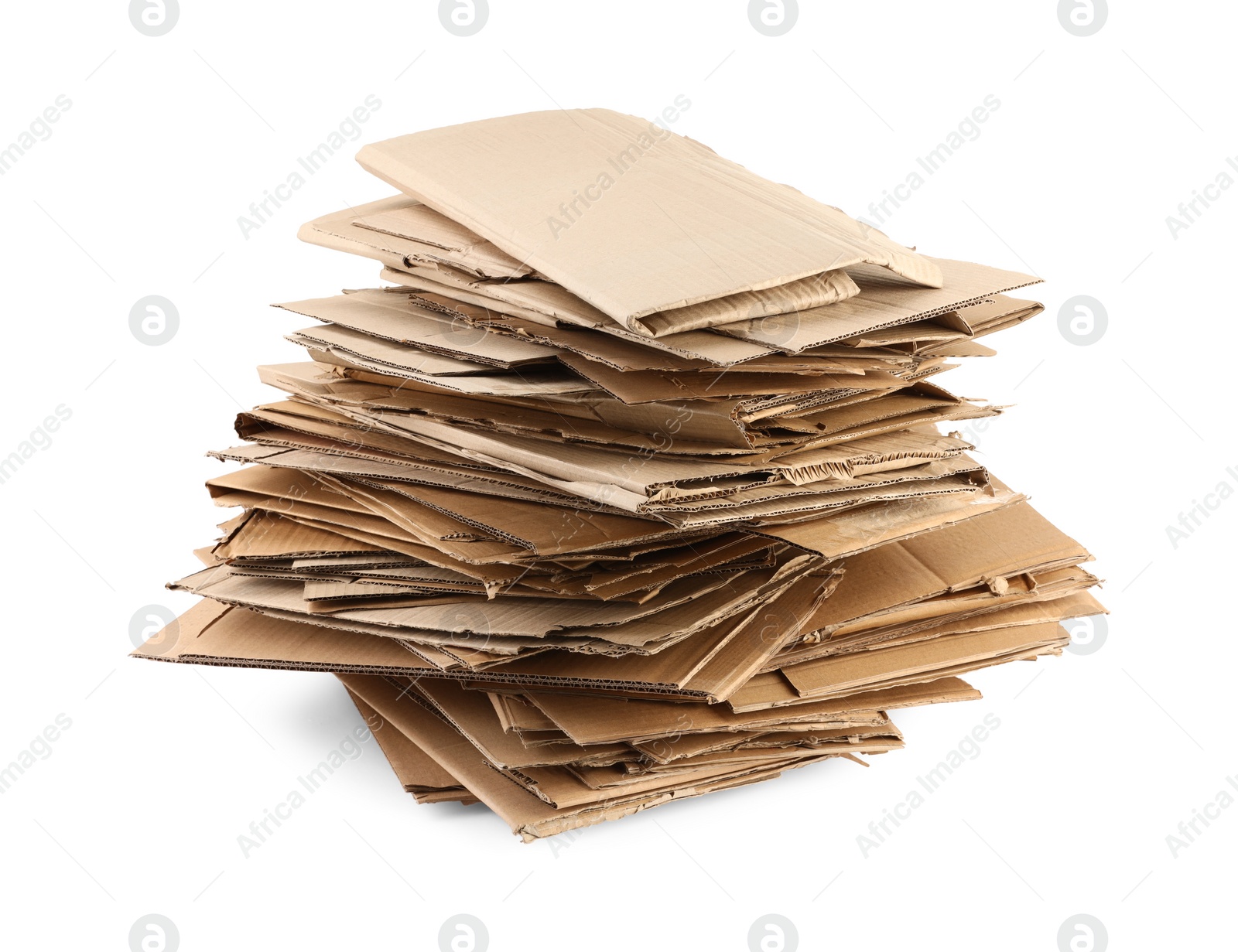 Photo of Stack of cardboard pieces isolated on white