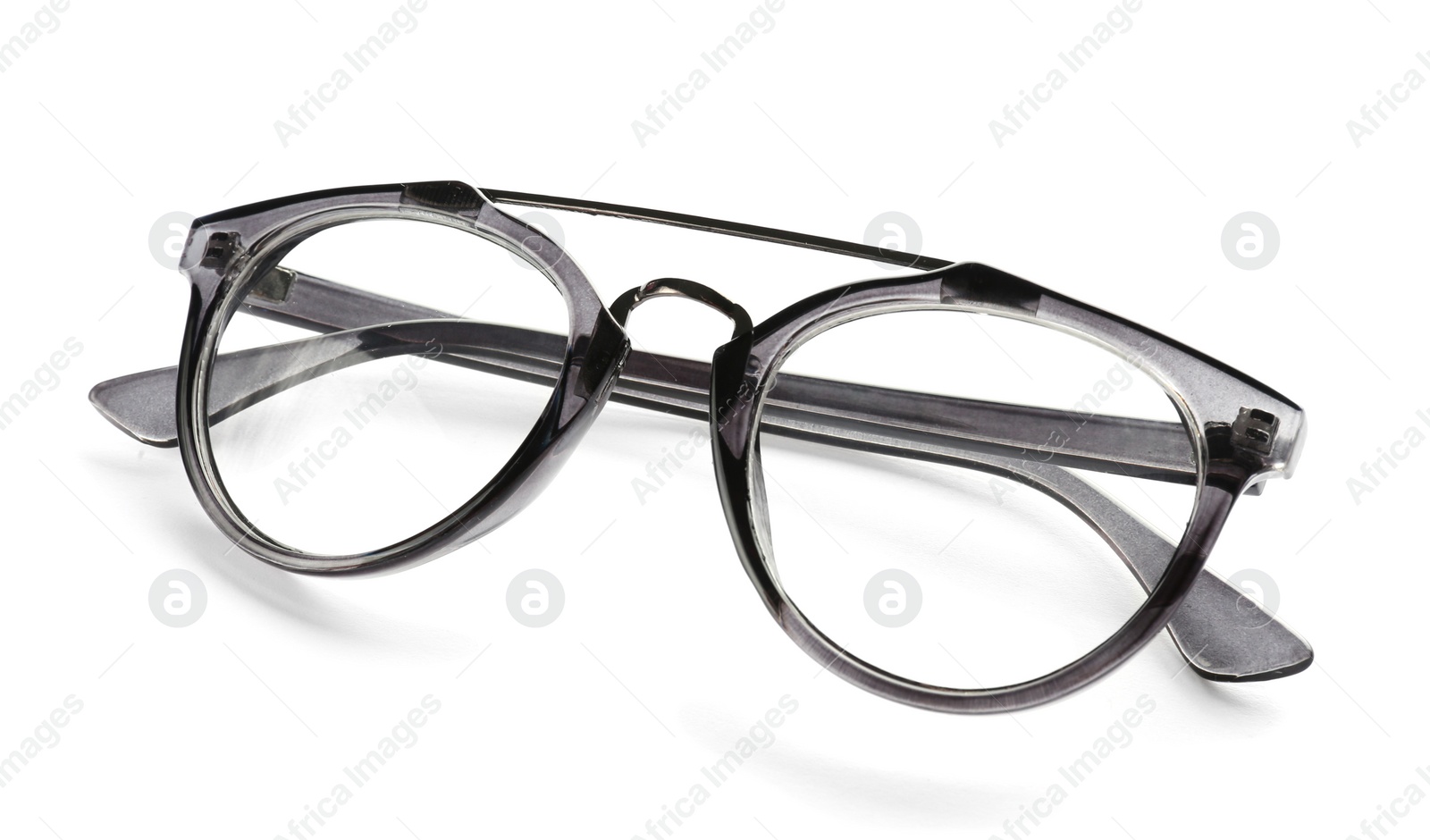 Glasses with corrective lenses on white background. Vision problem Photo of Glasses with corrective lenses on white background. Vision problem