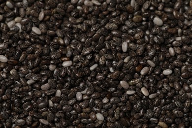 Chia seeds as background, top view. Organic superfood