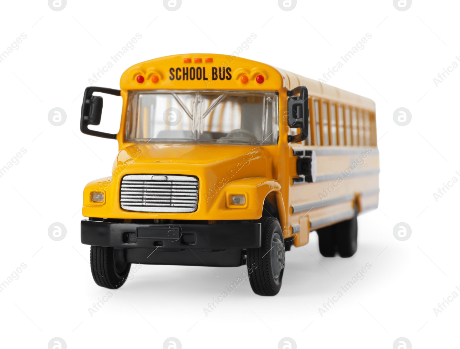 Photo of Yellow school bus isolated on white. Transport for students