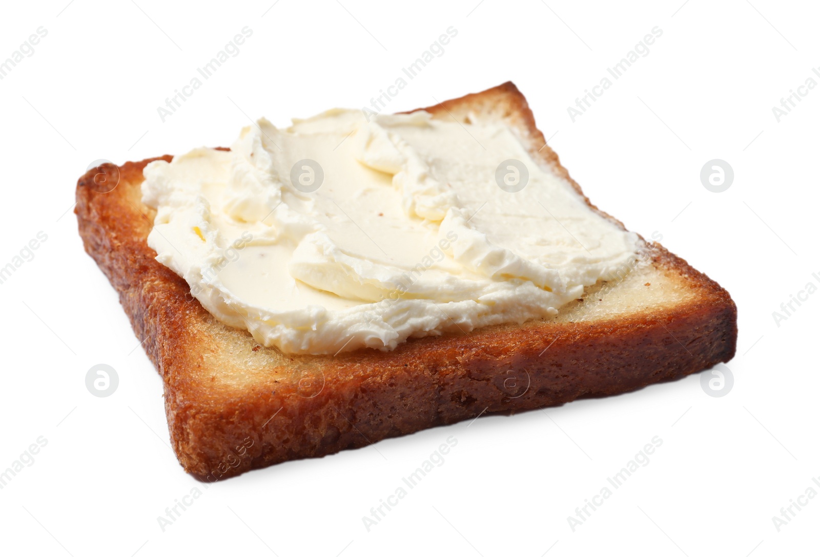 Photo of Piece of fresh toast bread with butter isolated on white