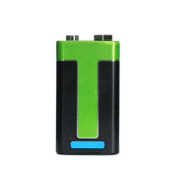 Image of New nine volt battery isolated on white