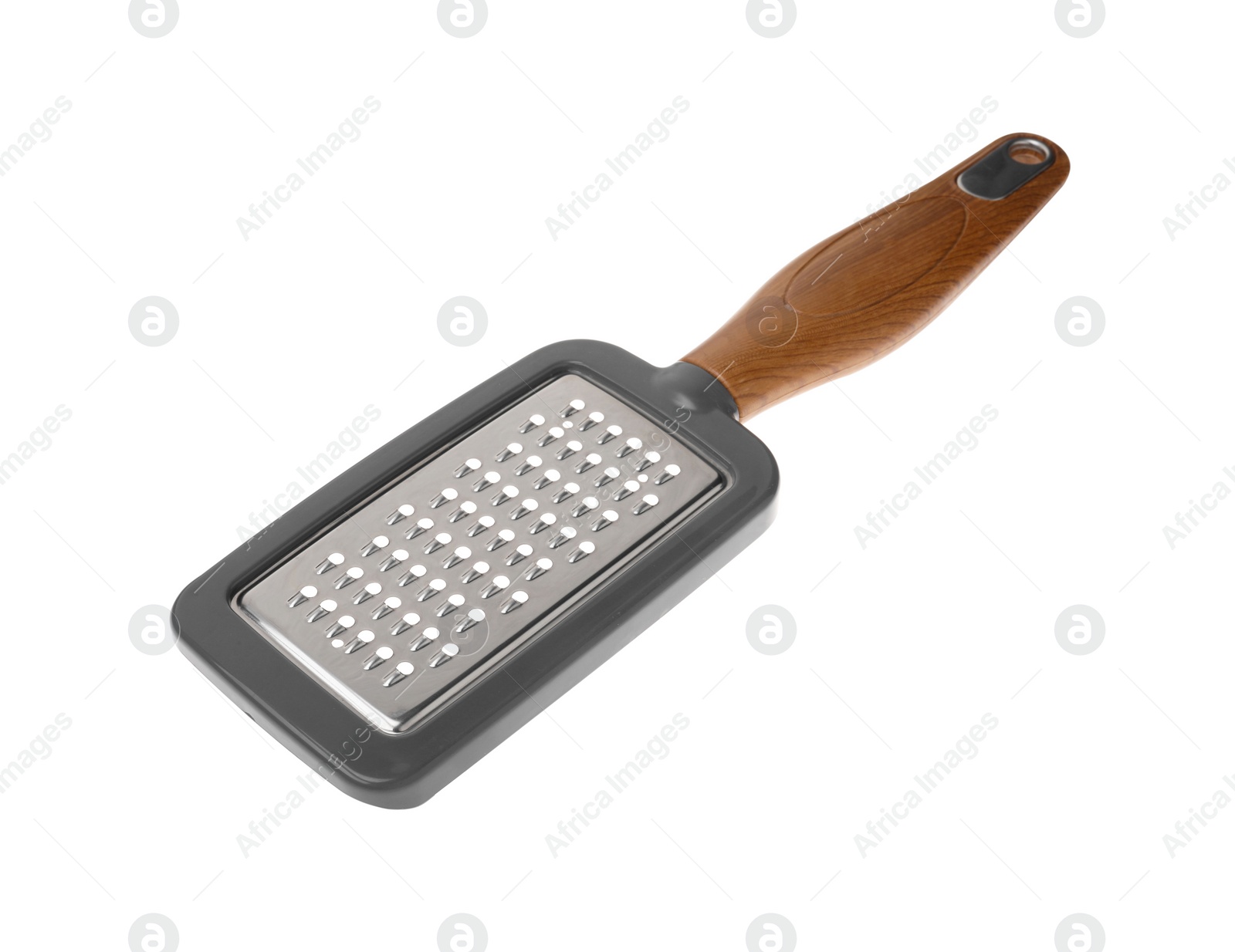 Photo of One metal grater for cheese isolated on white