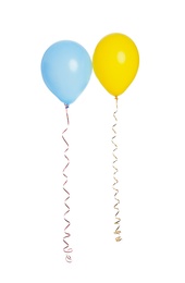 Colorful balloons on white background. Party time