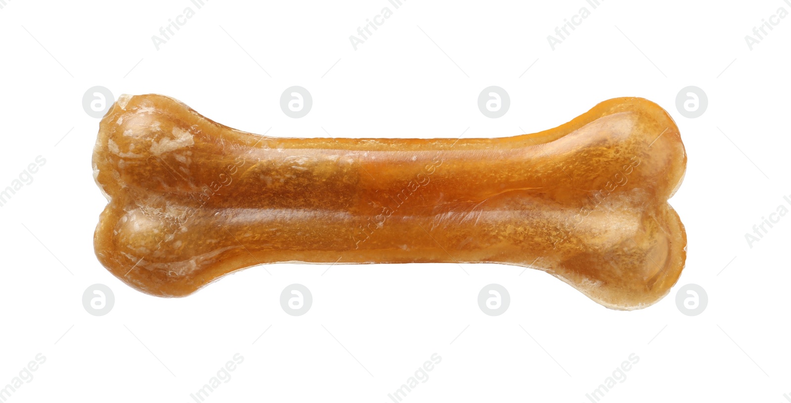 Photo of Chew bone for dog isolated on white. Pet treat