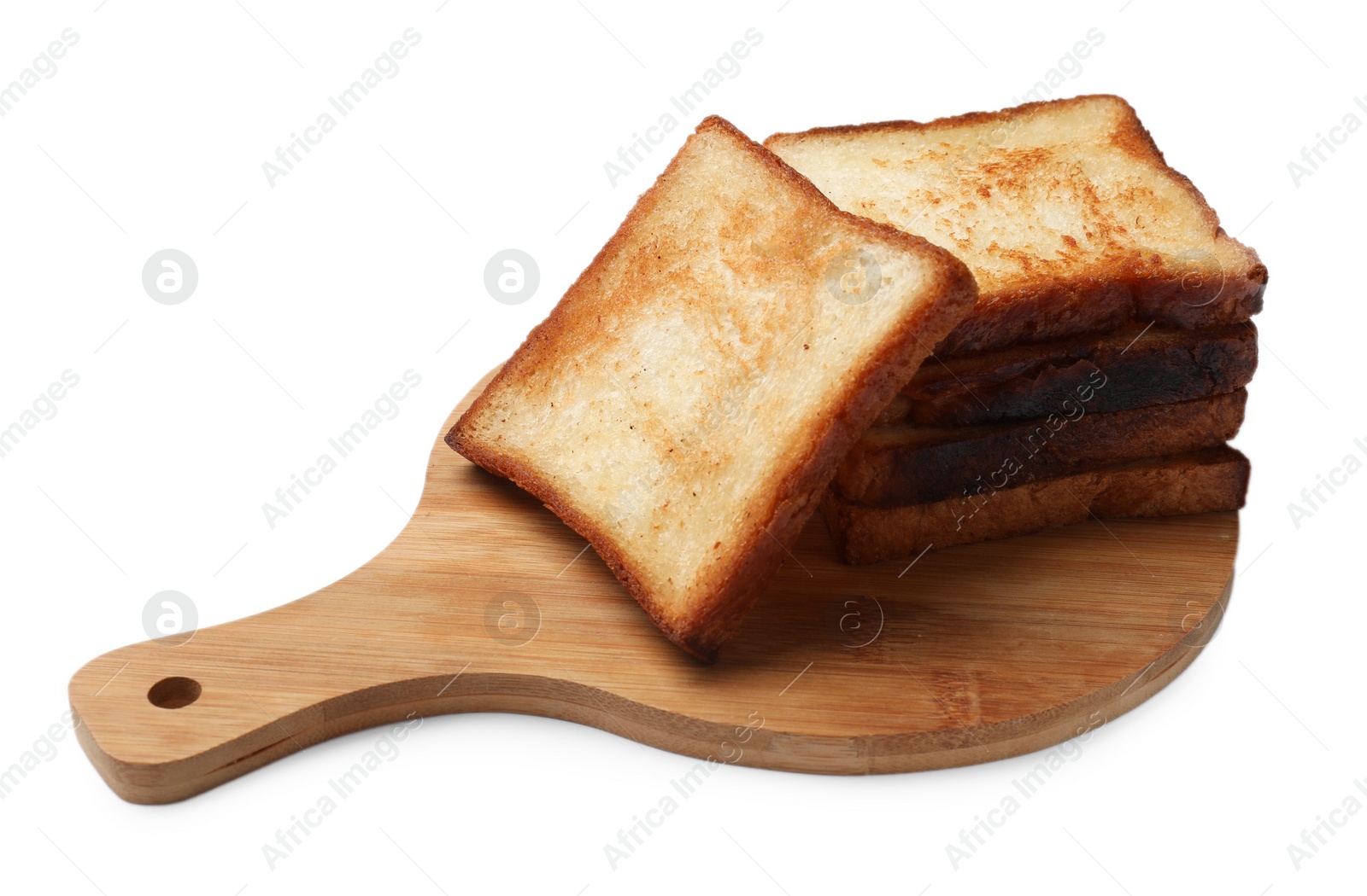 Photo of Pieces of fresh toast bread isolated on white