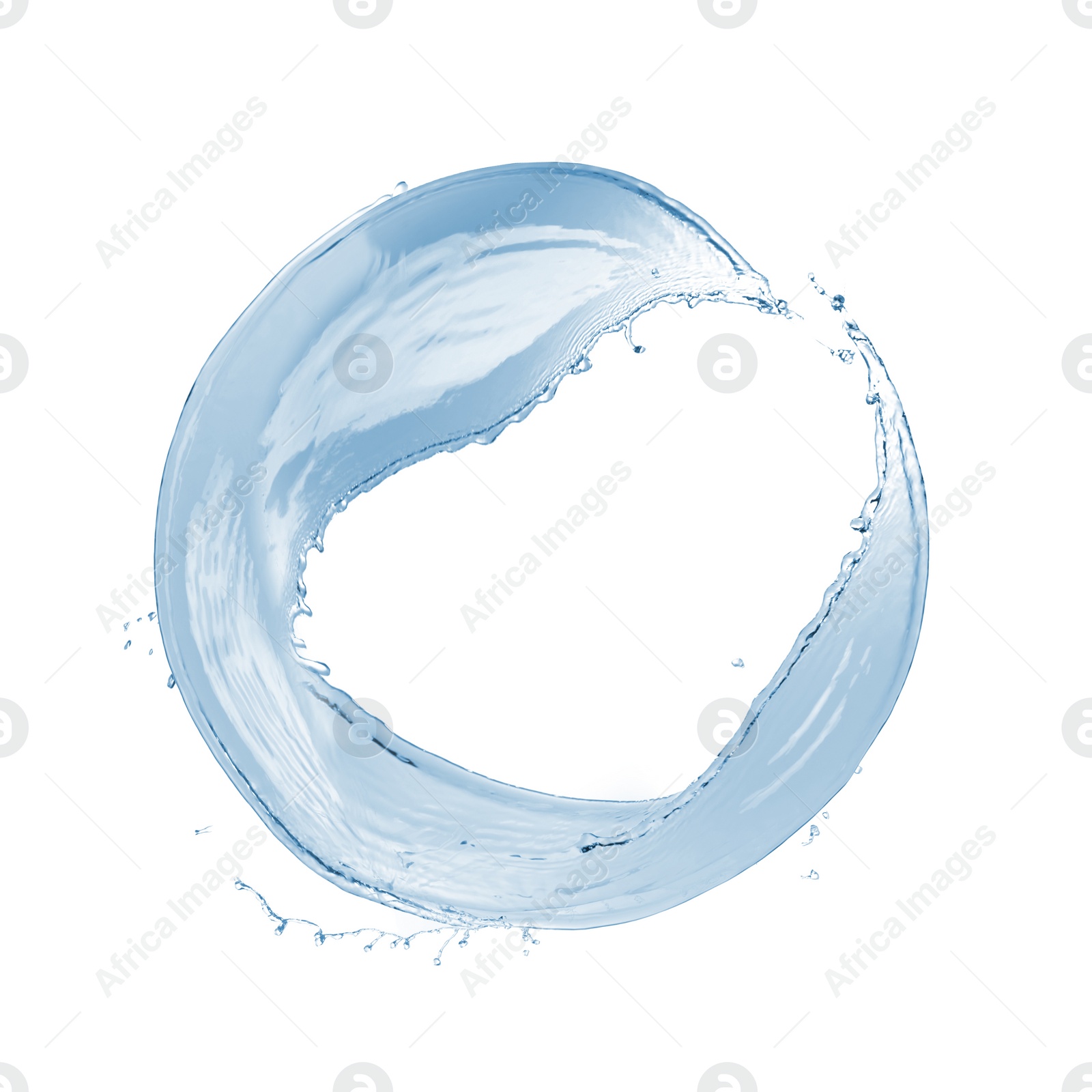 Illustration of Splash of fresh water in shape of circle isolated on white