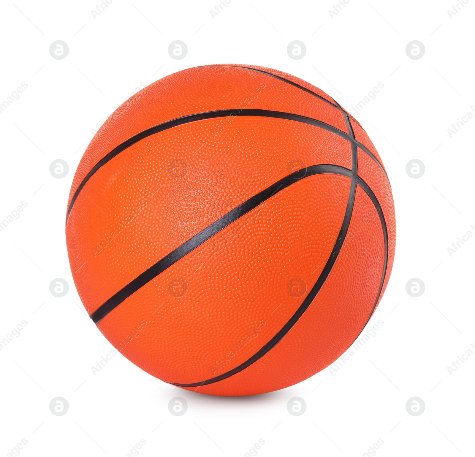 Photo of One orange basketball ball isolated on white