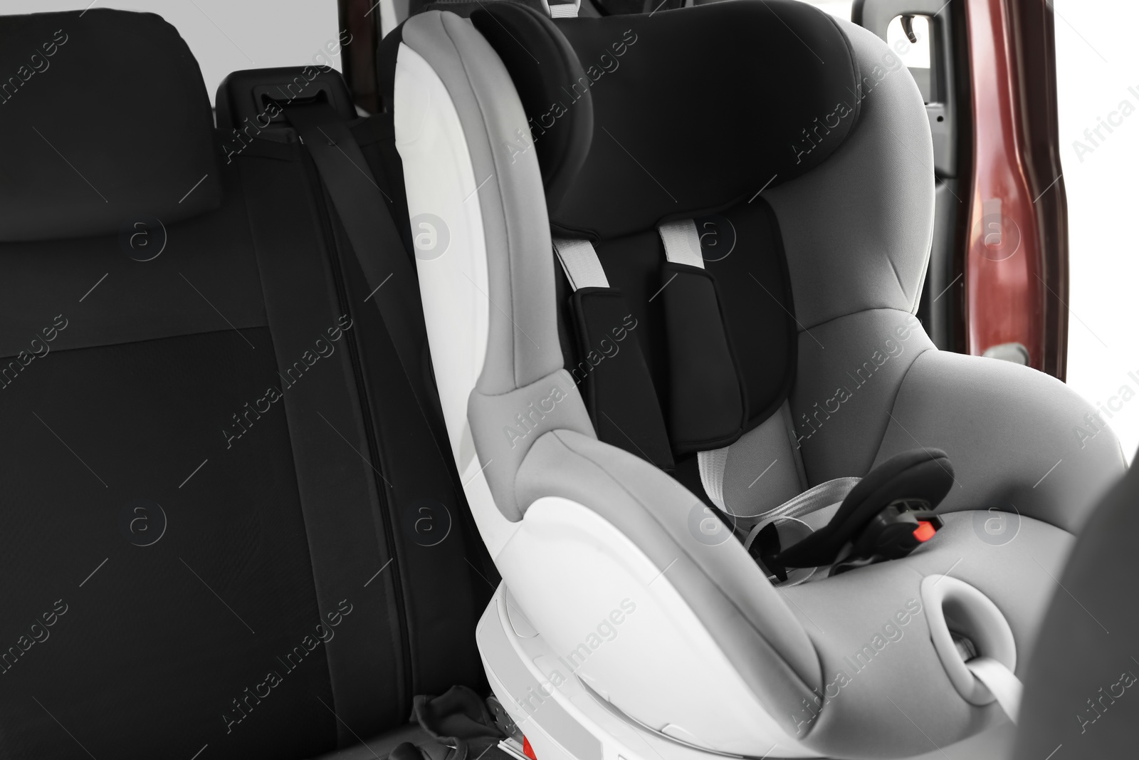 Photo of Empty child safety seat inside of car