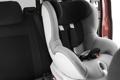 Photo of Empty child safety seat inside of car