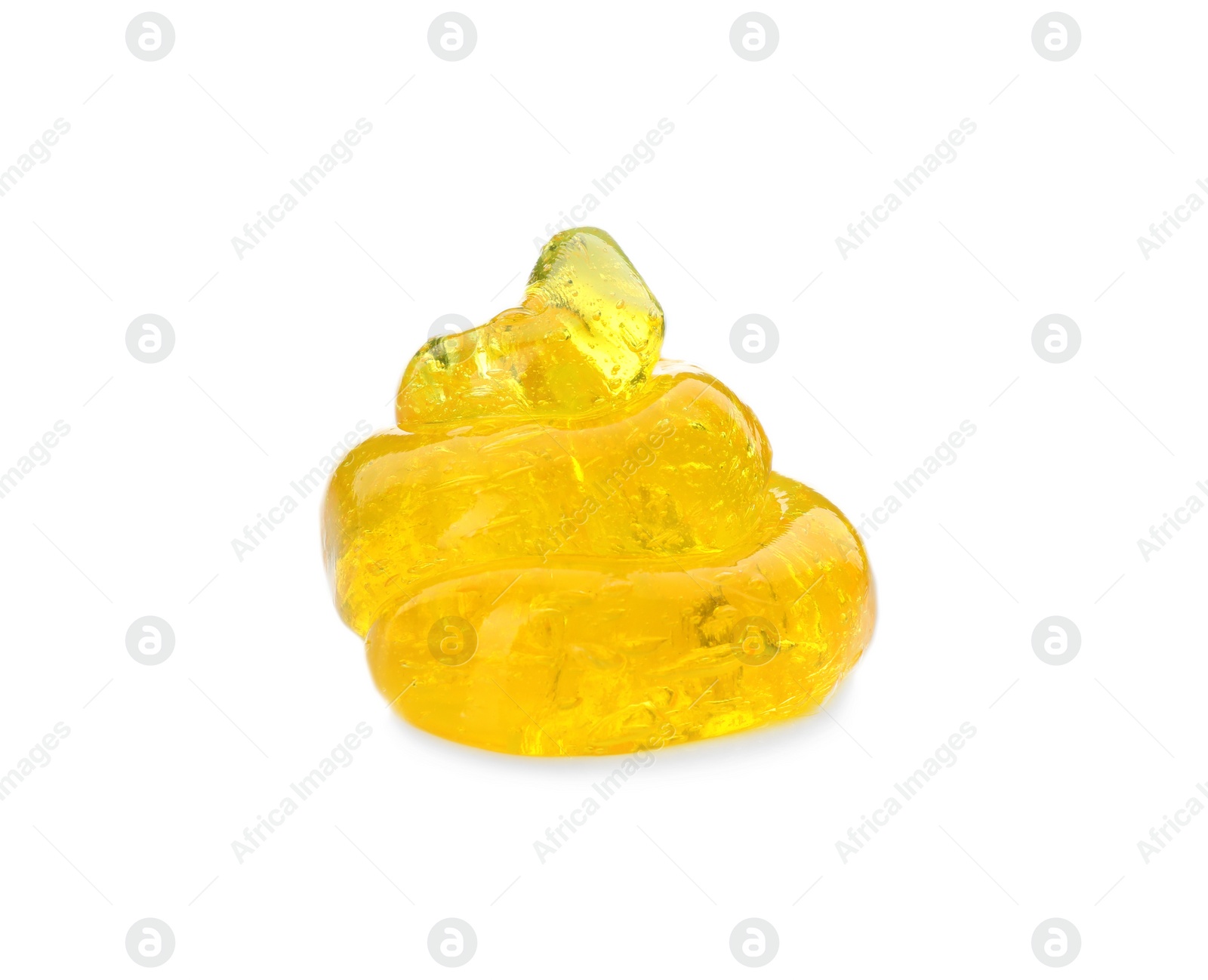 Photo of Yellow slime isolated on white. Antistress toy