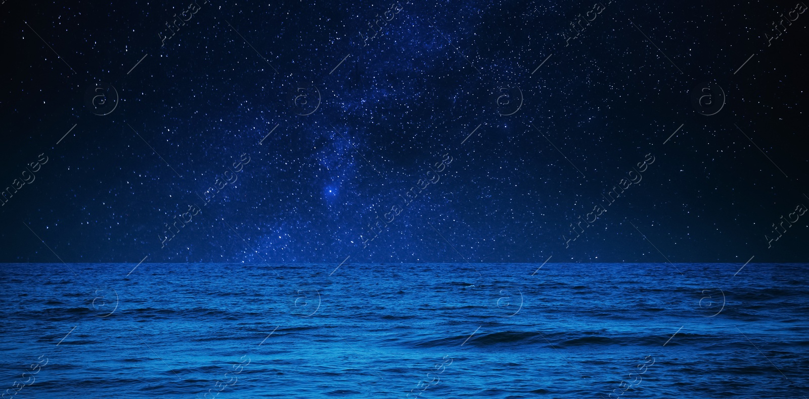 Image of Amazing starry sky over sea at night