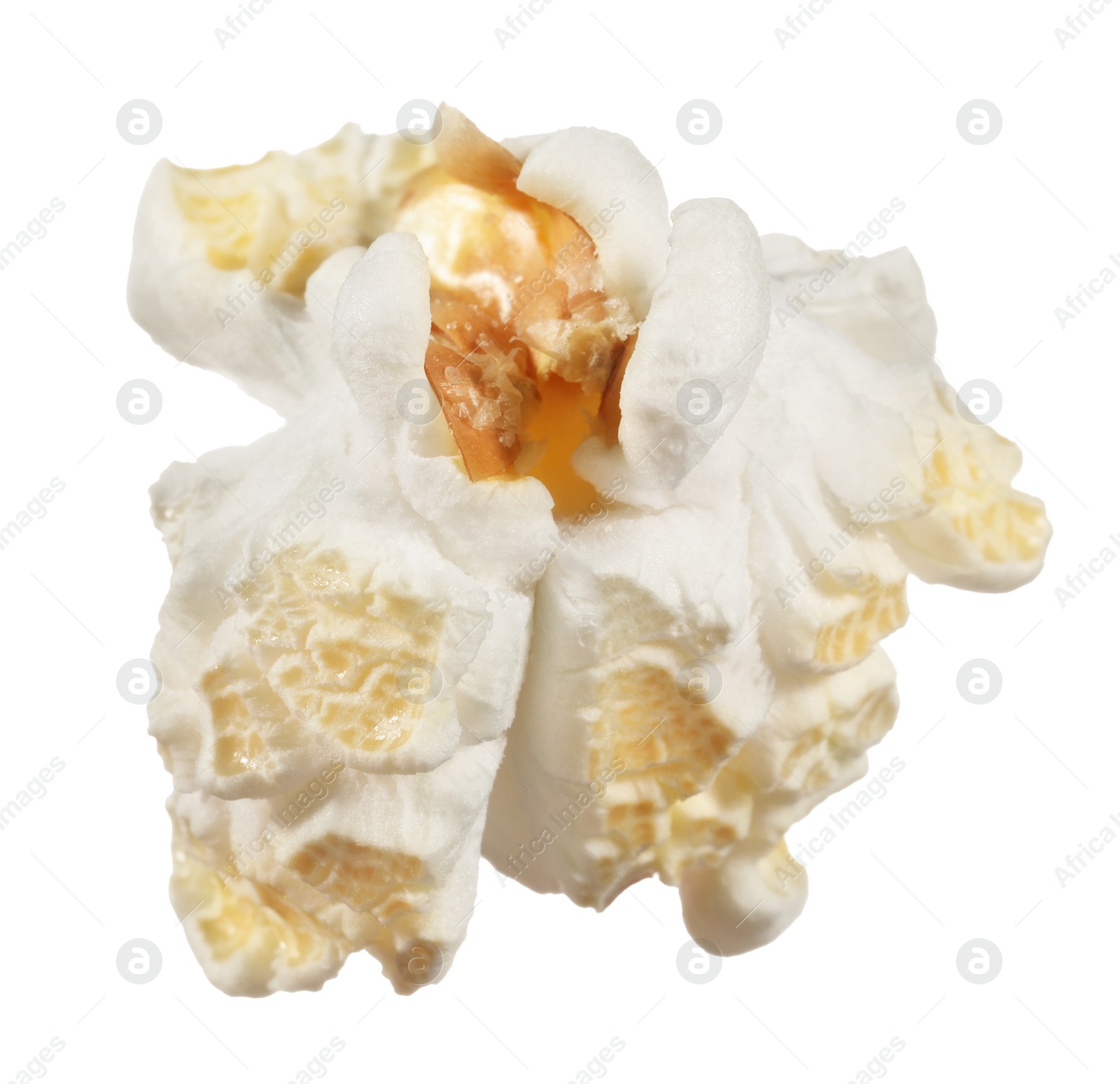 Photo of Kernel of tasty fresh popcorn isolated on white