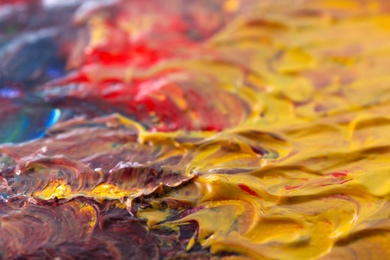 Photo of Abstract colorful artwork as background, closeup view