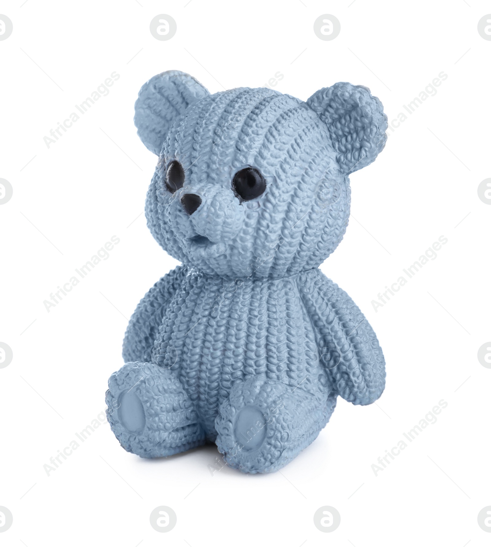 Photo of Adorable grey toy bear isolated on white