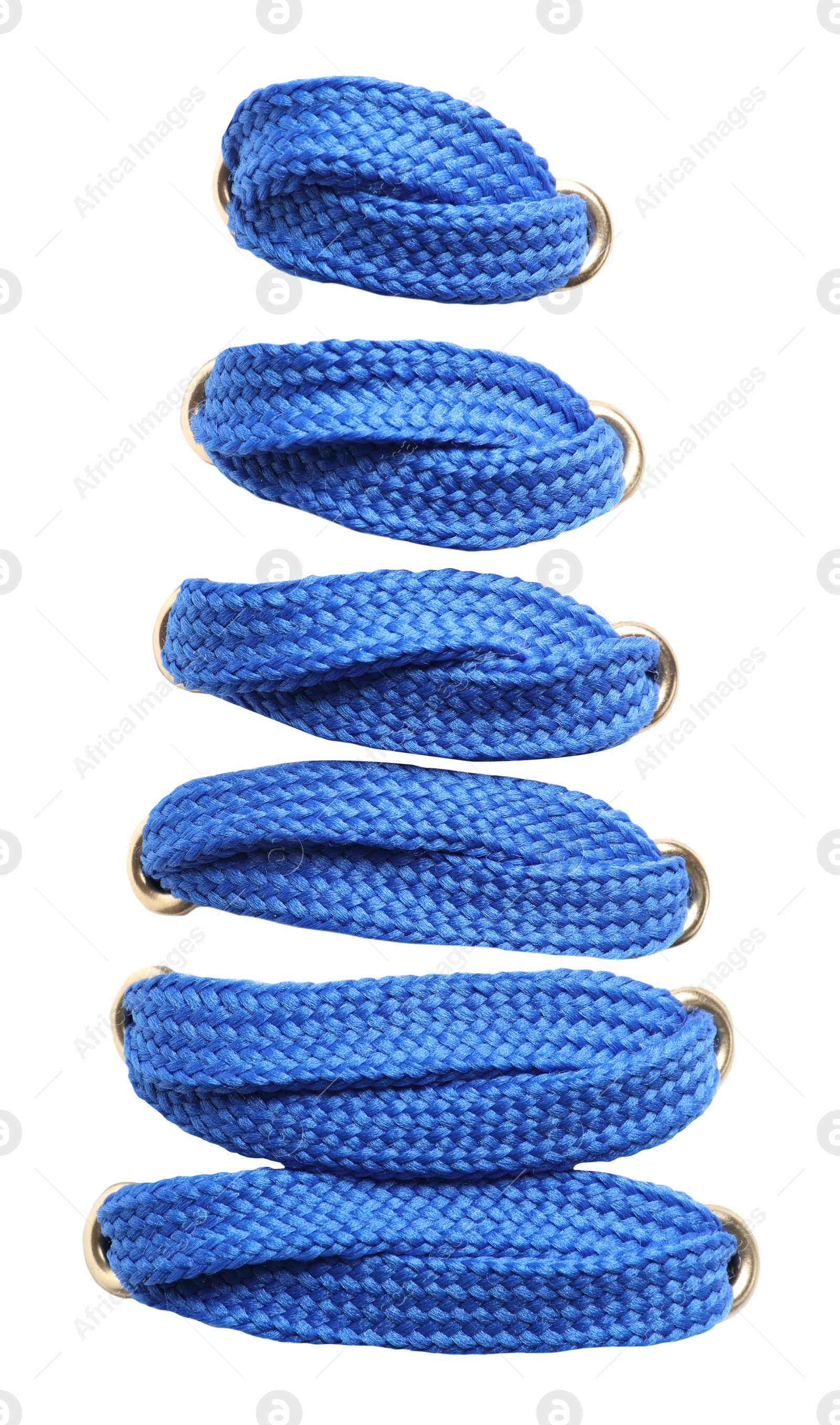 Image of Blue shoe laces isolated on white 