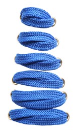 Image of Blue shoe laces isolated on white 