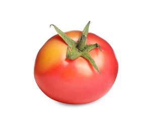 Whole ripe red tomato isolated on white