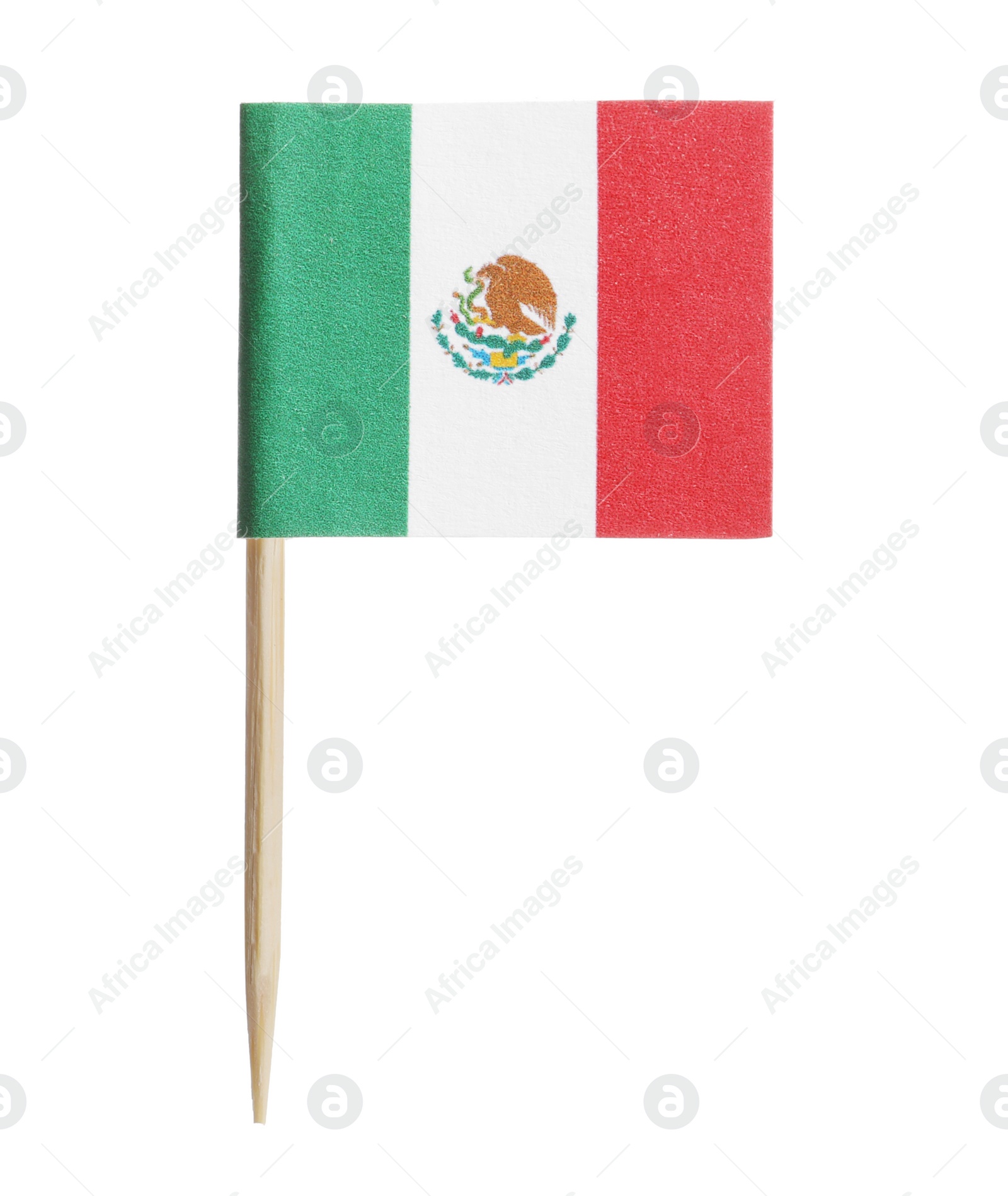Photo of Small paper flag of Mexico isolated on white