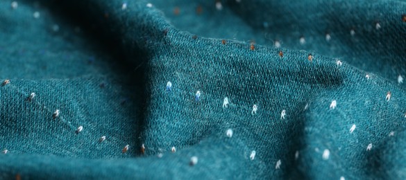 Photo of Texture of beautiful dark blue fabric as background, closeup