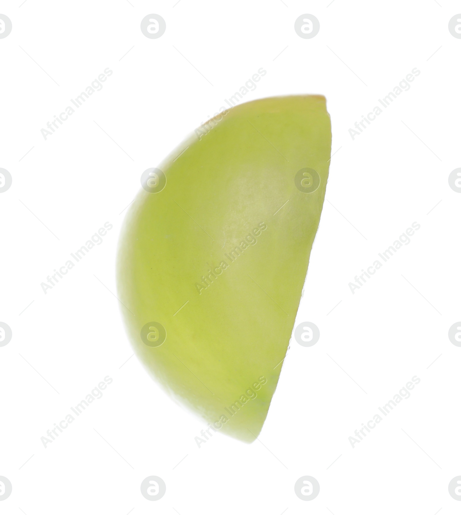 Photo of Half of fresh green grape on white background