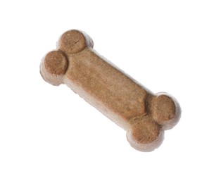 Bone shaped dog cookie isolated on white