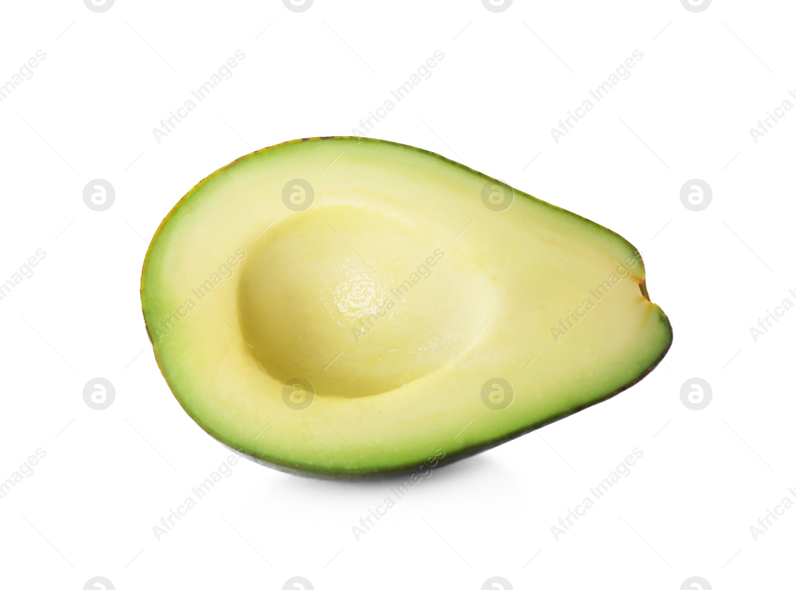 Photo of Half of ripe avocado isolated on white