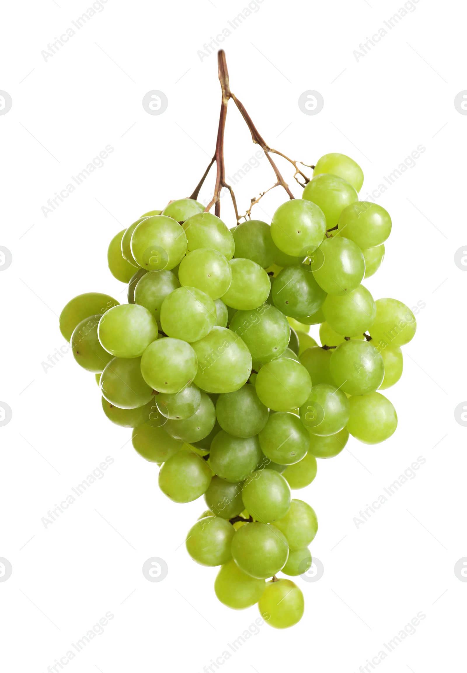 Photo of Bunch of fresh ripe juicy grapes on white background