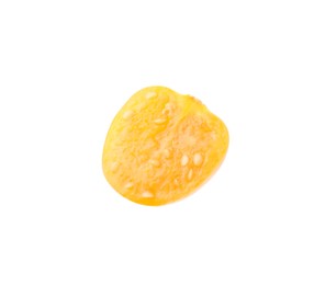 Half of ripe orange physalis fruit isolated on white