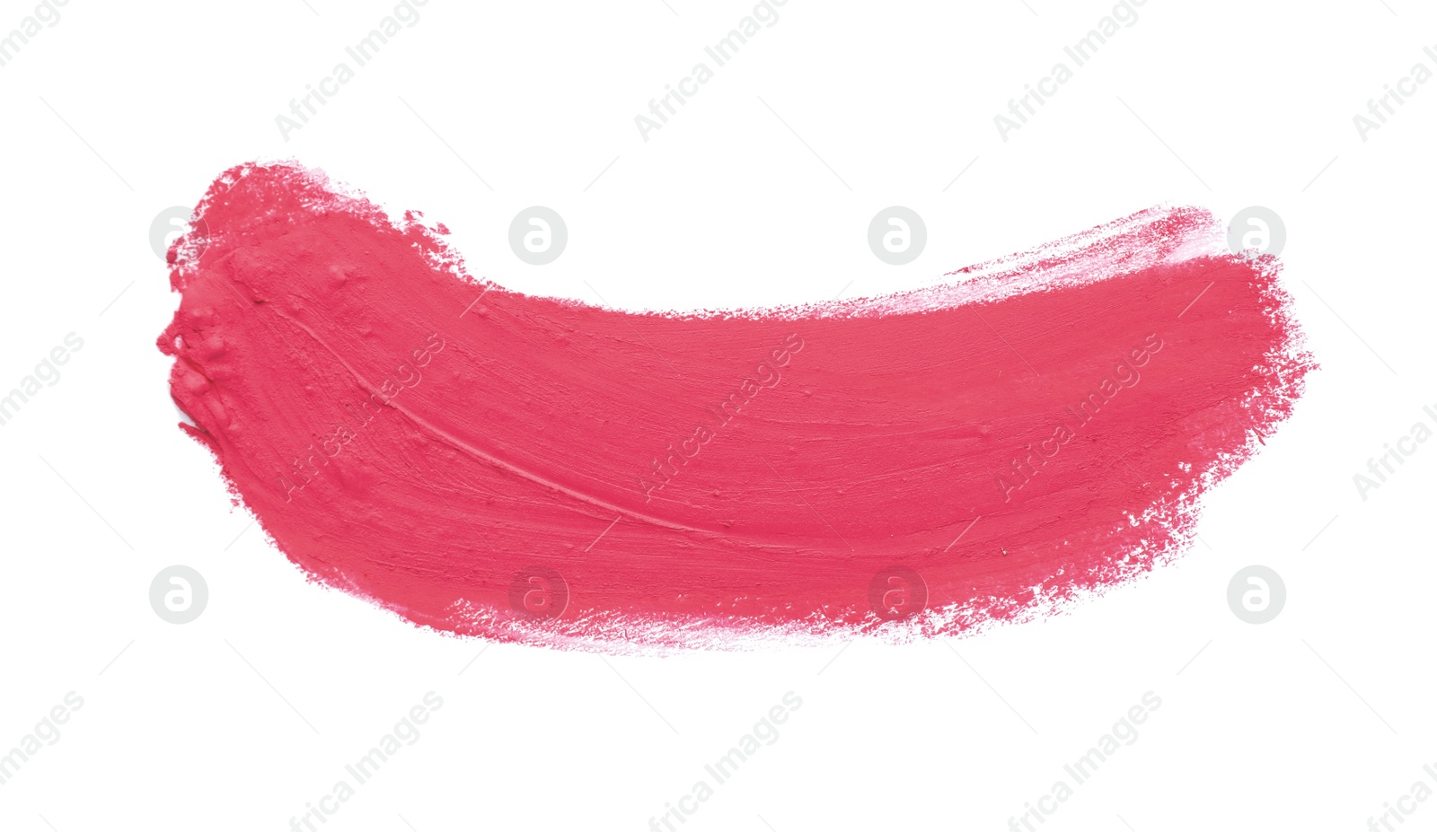 Photo of Swatch of lipstick isolated on white, top view