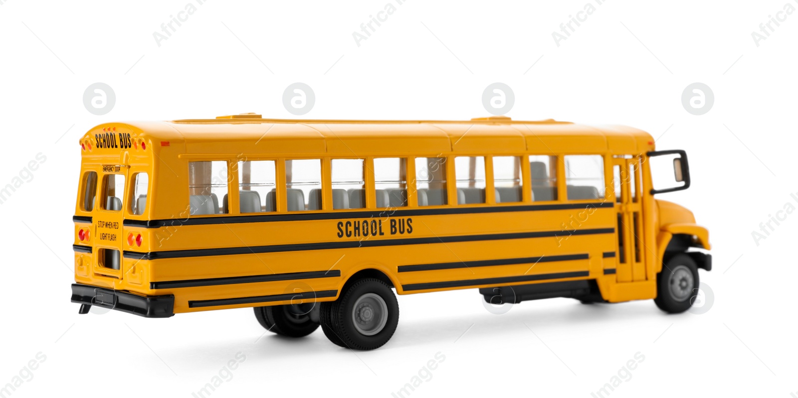 Photo of Yellow school bus isolated on white. Transport for students