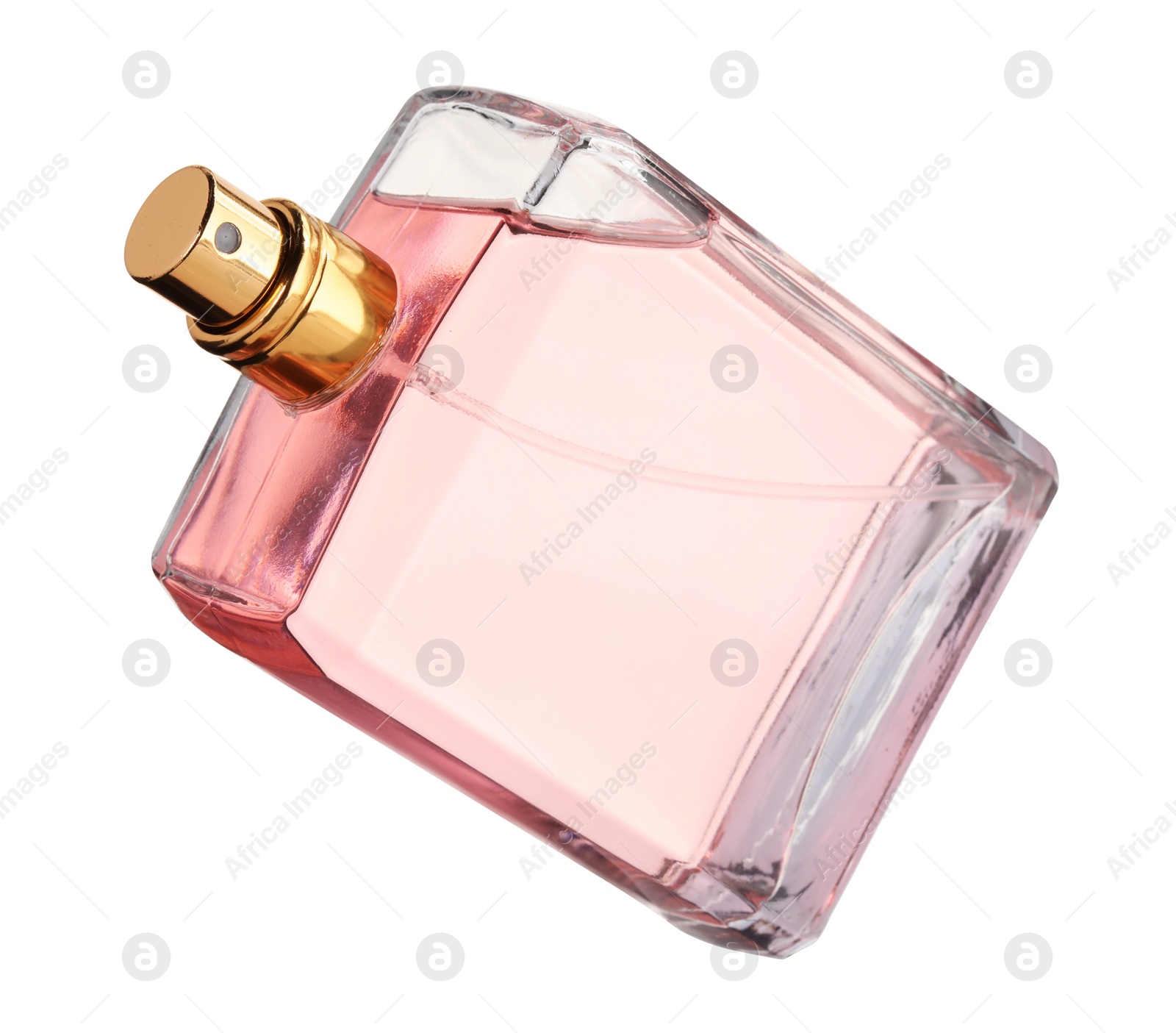 Photo of Luxury women`s perfume in bottle isolated on white