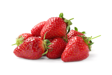 Delicious fresh ripe strawberries isolated on white