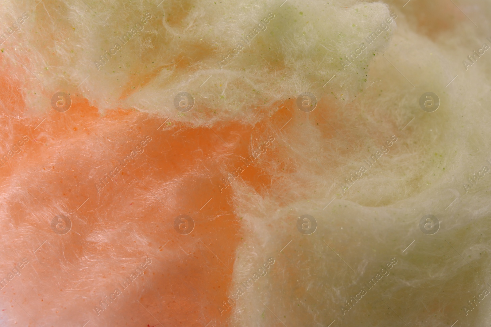 Photo of Color cotton candy as background, closeup view