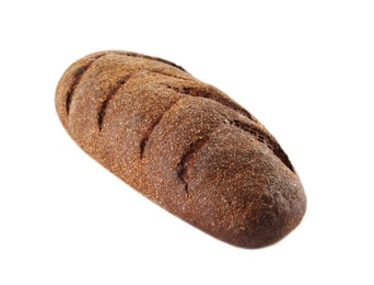 Loaf of rye bread isolated on white