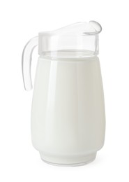 One jug of fresh milk isolated on white