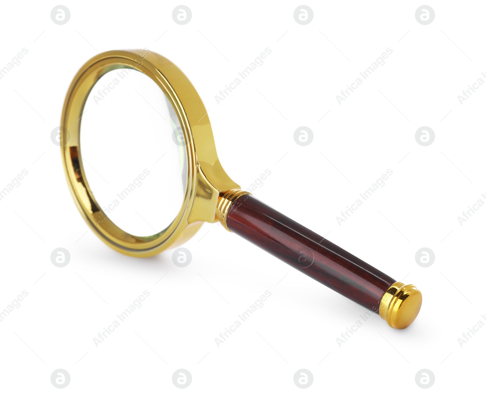 Photo of Magnifying glass with handle isolated on white