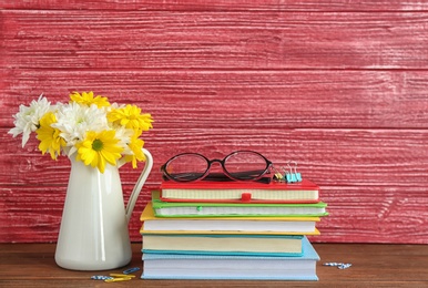 Photo of Composition with flowers for Teacher's day on table