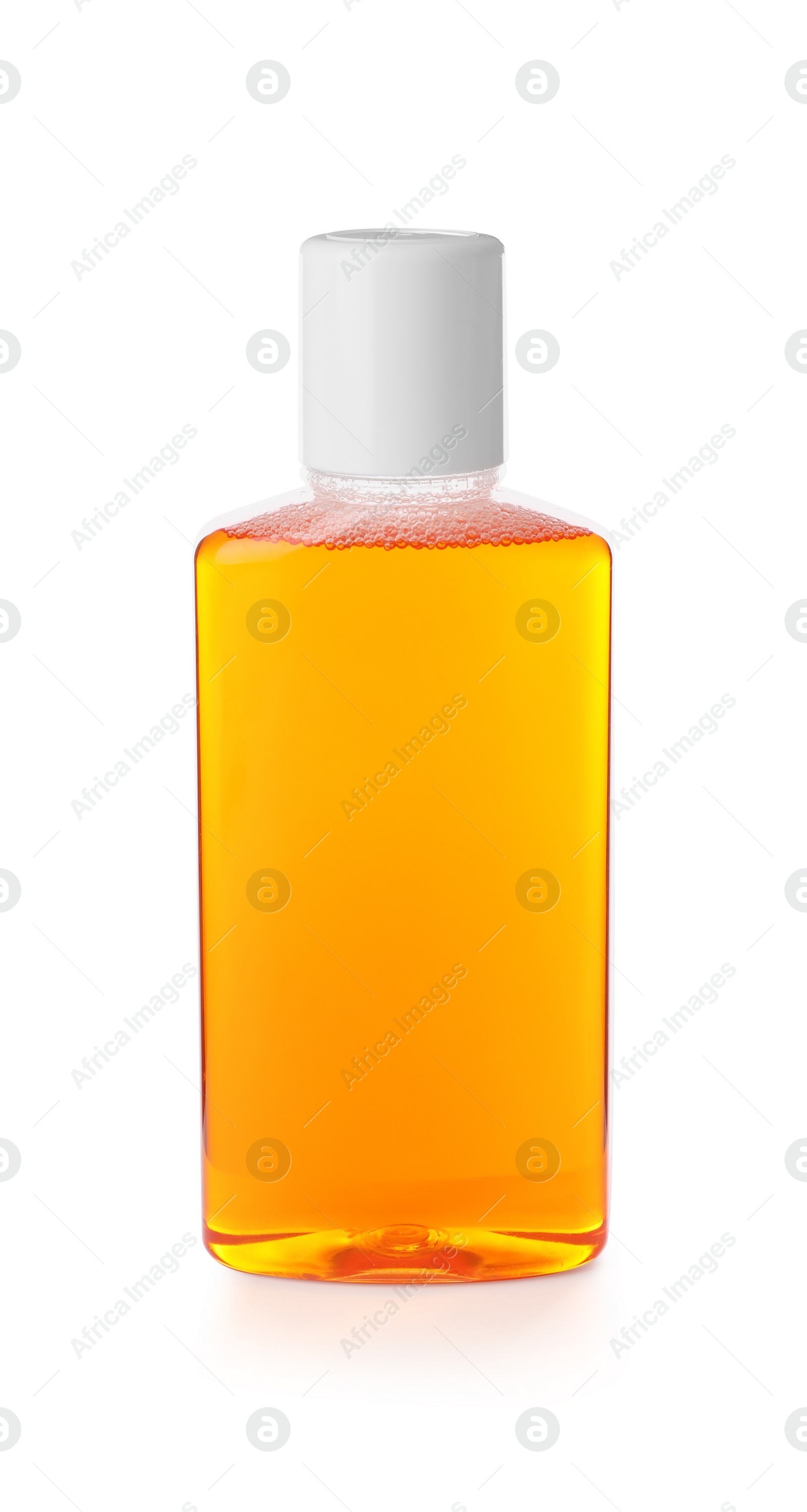 Photo of One bottle of mouthwash isolated on white