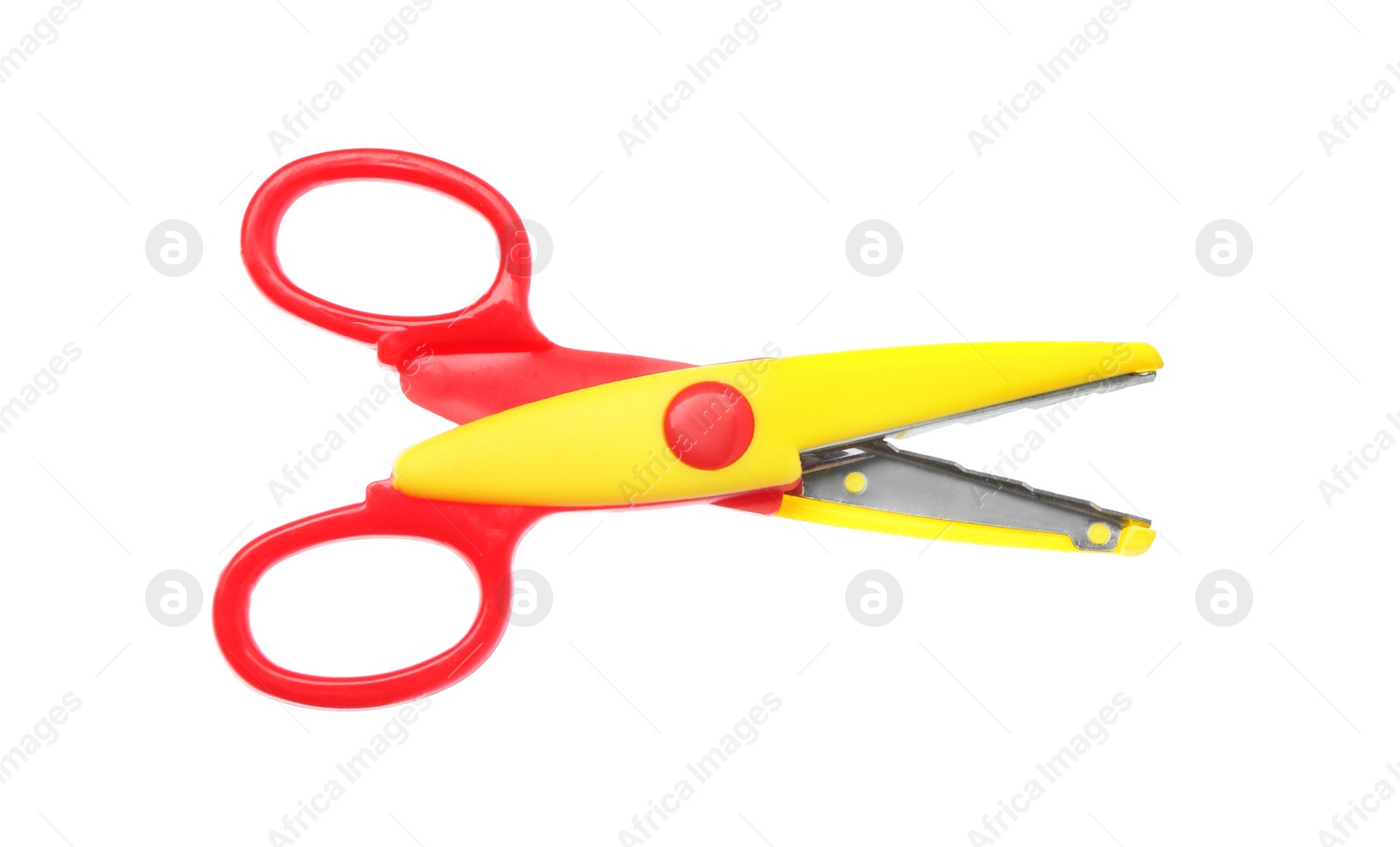 Photo of Pair of craft scissors on white background