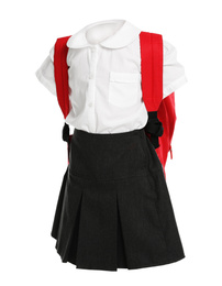 Image of School uniform for girl on white background