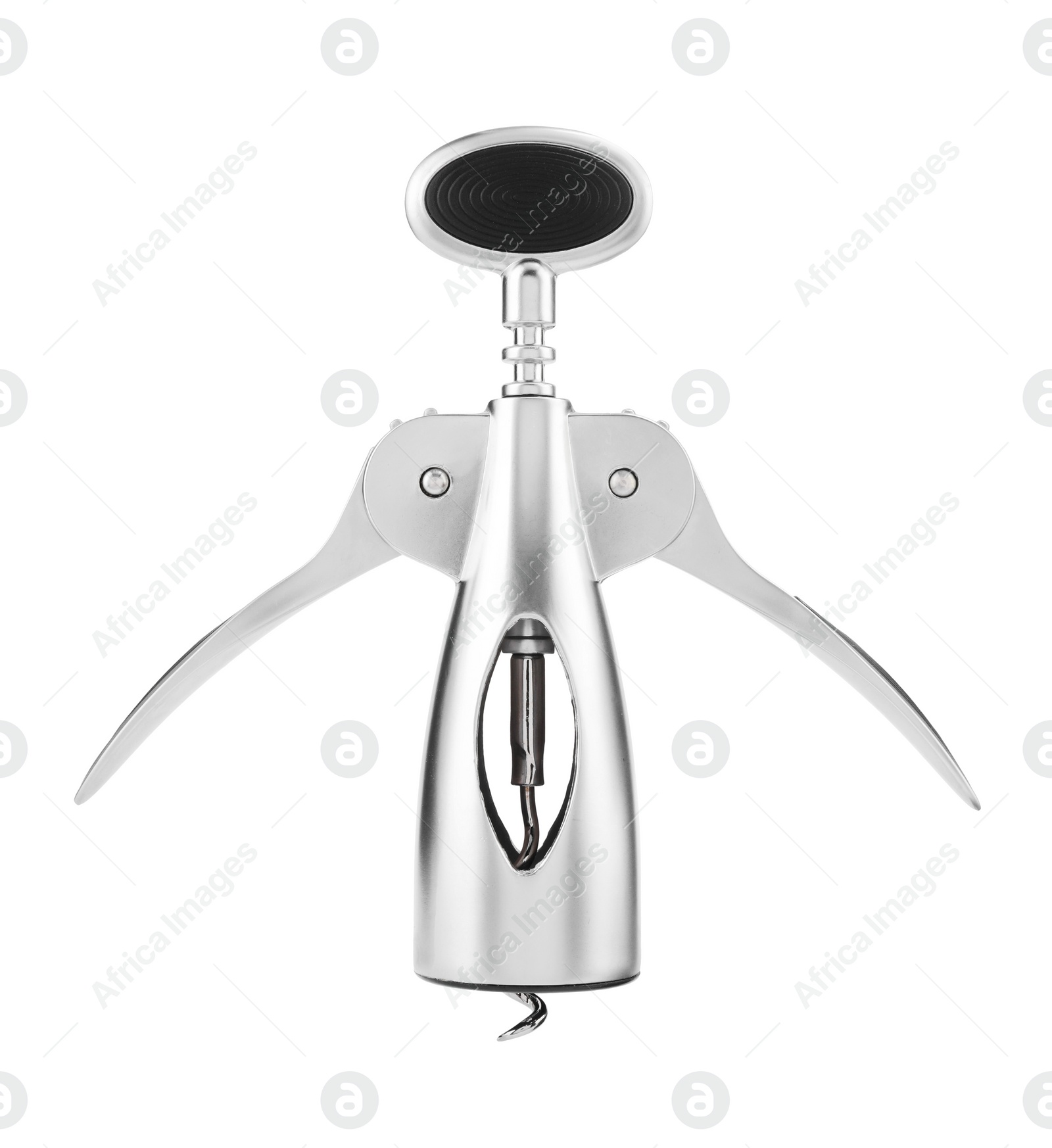 Photo of One wing corkscrew isolated on white. Kitchen utensil