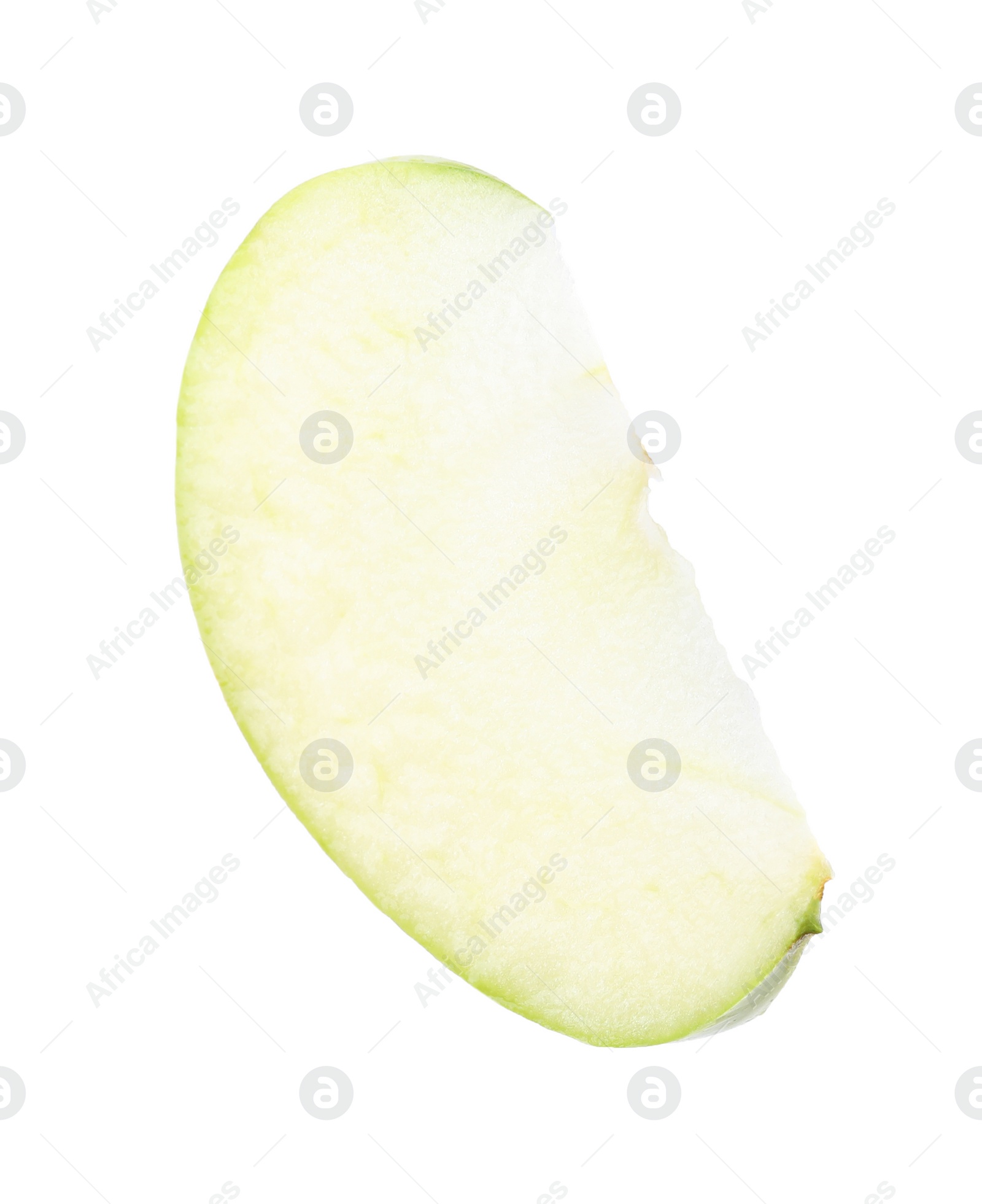 Photo of Piece of ripe green apple isolated on white