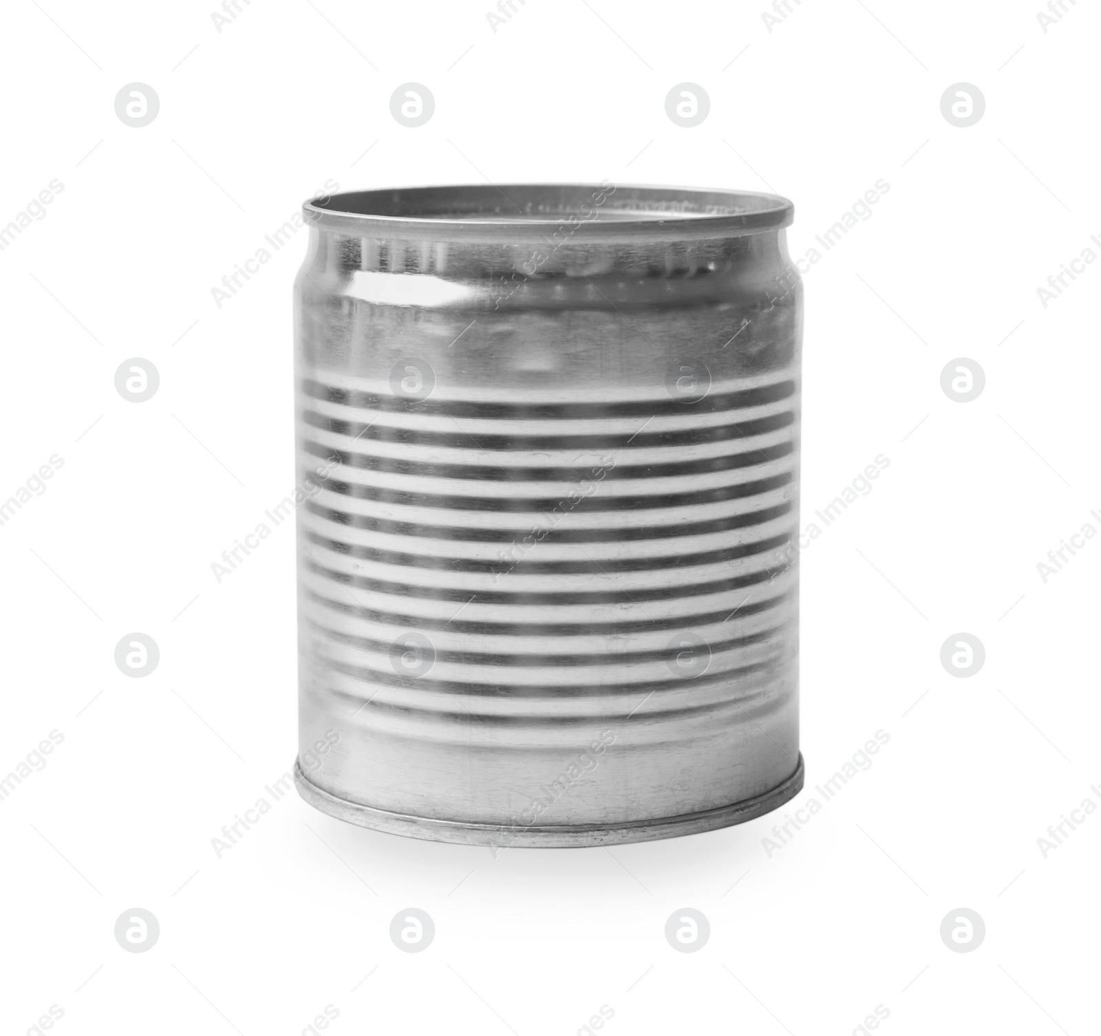 Photo of One closed tin can isolated on white